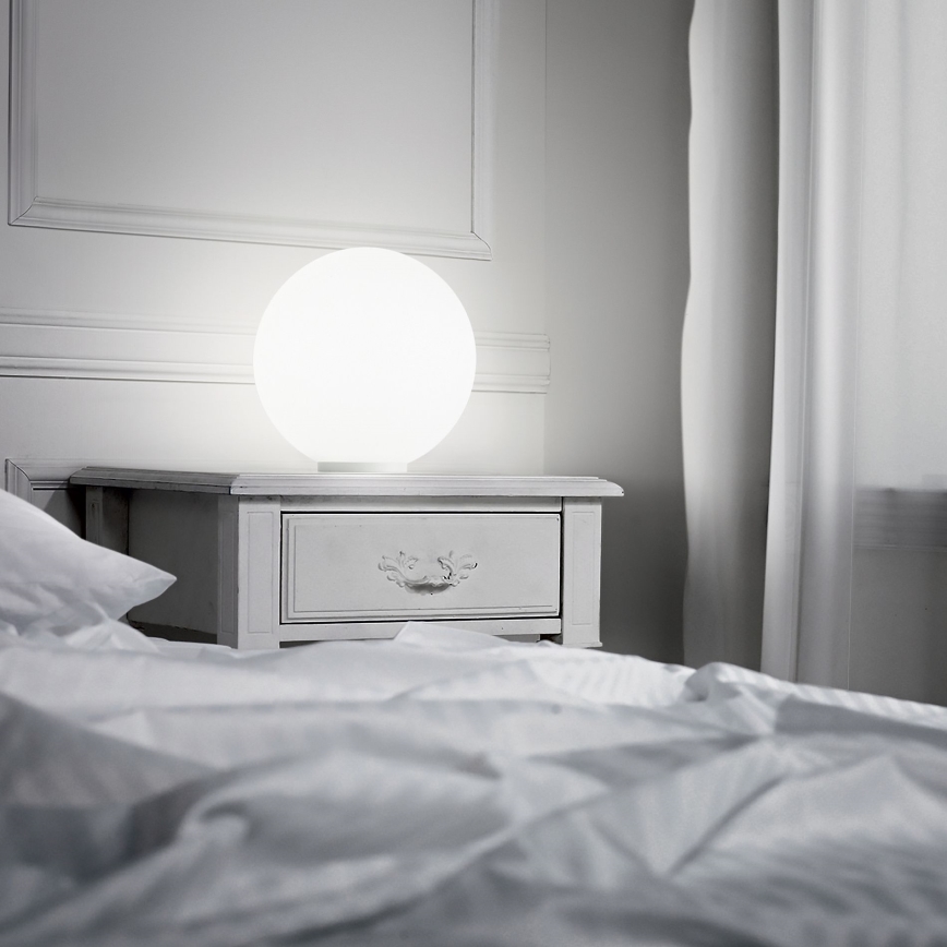 Ideal Lux - Lampă de masă MAPA 1xE27/42W/230V Ø 30 cm albă