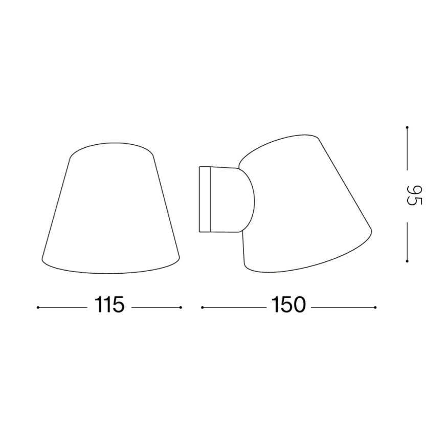 Ideal Lux - Lampă de perete pentru exterior 1xGU10/35W/230V IP43 antracit