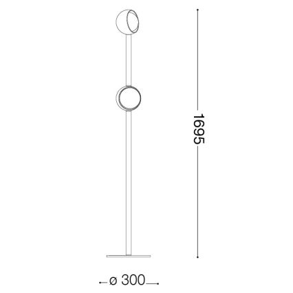 Ideal Lux - Lampă de podea LED BLOOM, 2xLED/5,5W/230V, CRI 90, auriu/bej fumuriu