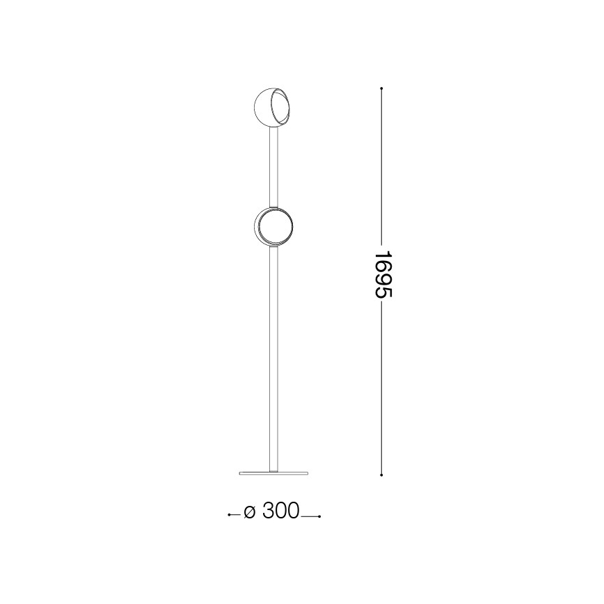 Ideal Lux - Lampă de podea LED BLOOM, 2xLED/5,5W/230V, CRI 90, auriu/bej fumuriu