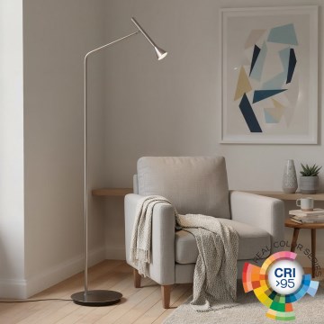 Ideal Lux - Lampă de podea LED DIESIS, 4,5 W, 230 V, CRI 95, crom mat