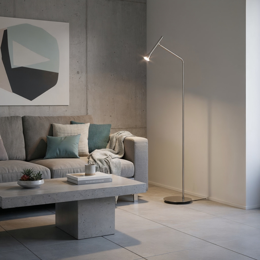 Ideal Lux - Lampă de podea LED DIESIS, 4,5 W, 230 V, CRI 95, crom mat