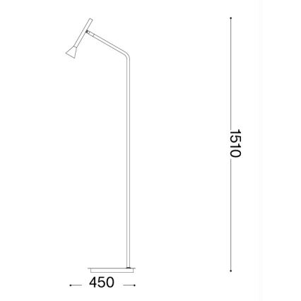 Ideal Lux - Lampă de podea LED DIESIS, 4,5 W, 230 V, CRI 95, crom mat