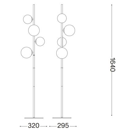 Ideal Lux - Lampadar LED PERLAGE 4xG9/3W/230V auriu/bej fumuriu