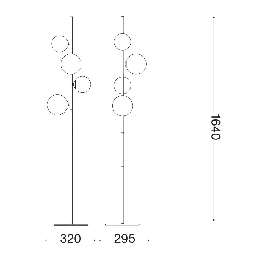 Ideal Lux - Lampadar LED PERLAGE 4xG9/3W/230V auriu/bej fumuriu