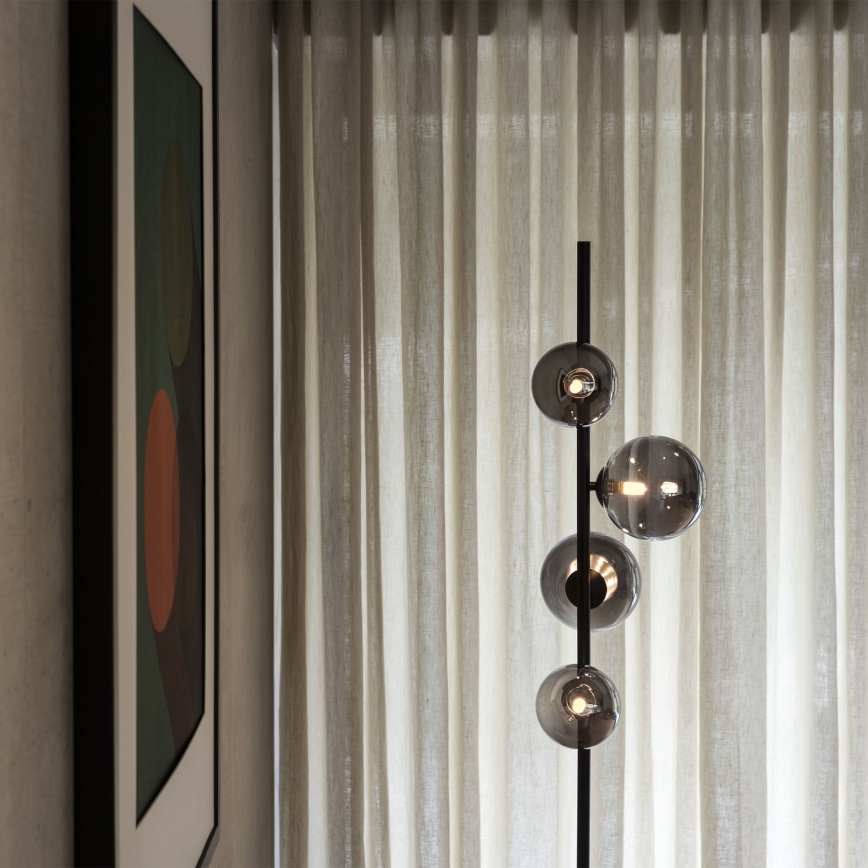 Ideal Lux - Lampă LED de podea PERLAGE 4xG9/3W/230V negru/negru fumuriu