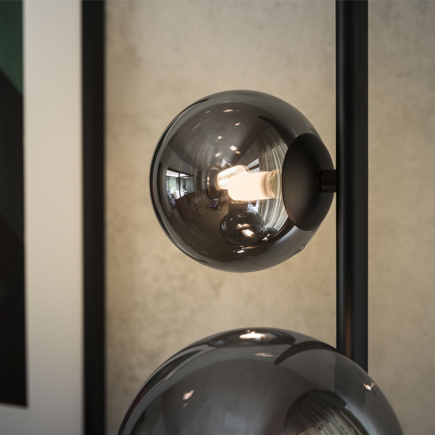 Ideal Lux - Lampă LED de podea PERLAGE 4xG9/3W/230V negru/negru fumuriu