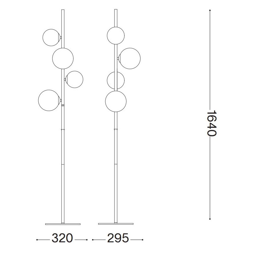 Ideal Lux - Lampă LED de podea PERLAGE 4xG9/3W/230V negru/negru fumuriu