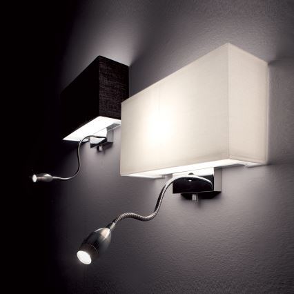 Ideal Lux - Lampă de perete flexibilă LED HOTEL 1xE27/60W/230V + LED/1,5W/230V