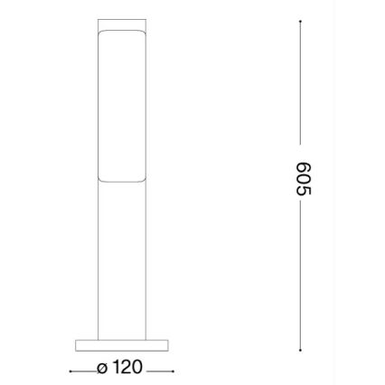 Ideal Lux - Lampă LED de exterior ETERE, 9,5 W, 230 V, 4000 K, 60 cm, CRI 90, IP44, antracit