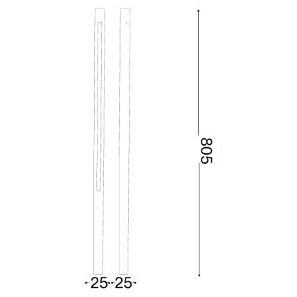 Ideal Lux - Lampă LED de exterior JEDI, 12W/230V, 80 cm, CRI 90, IP65, antracit