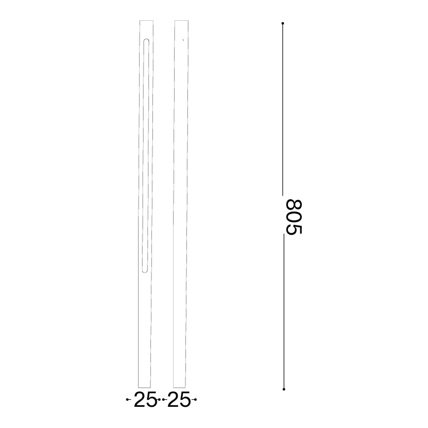 Ideal Lux - Lampă LED de exterior JEDI, 12W/230V, 80 cm, CRI 90, IP65, antracit