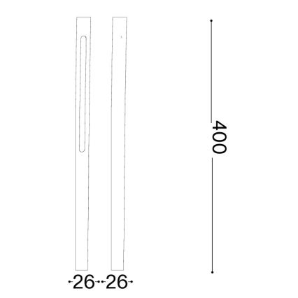 Ideal Lux - Lampă LED de exterior JEDI, 7 W, 230 V, 40 cm, CRI 90, IP65, maro