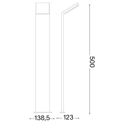 Ideal Lux - Lampă LED de exterior STYLE LED/8,5W/230V 3000K 50 cm CRI 90 IP54 maro
