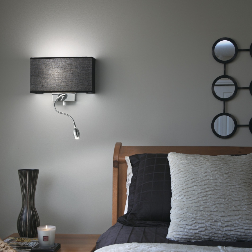 Ideal Lux - Lampă de perete flexibilă LED HOTEL 1xE27/60W + LED/1,5W/230V