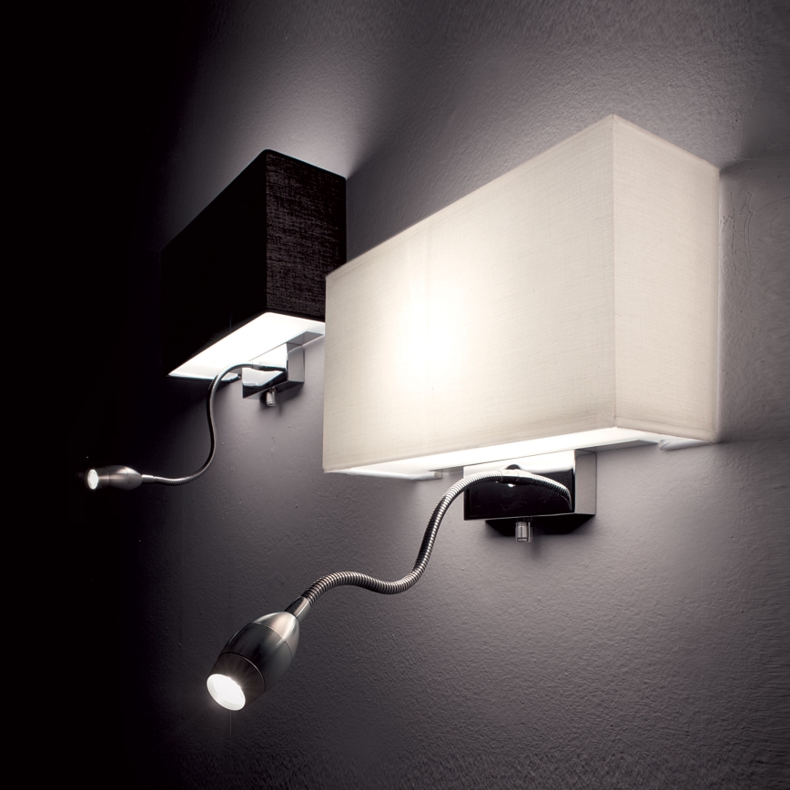 Ideal Lux - Lampă de perete flexibilă LED HOTEL 1xE27/60W + LED/1,5W/230V