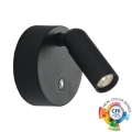 Ideal Lux - Lampă spot LED de perete BEAN, reglabilă, reîncărcabilă, cu control tactil LED/3W/5V 2200 mAh CRI 95 negru