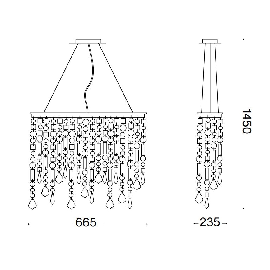 Ideal lux - Lampa suspendata de cristal 5xE14/40W/230V