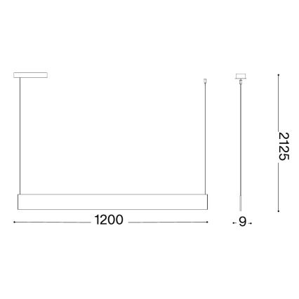 Ideal Lux - Lampă suspendată LED pe cablu STEEL LED/24W/230V 3000K CRI 90 120 cm albă