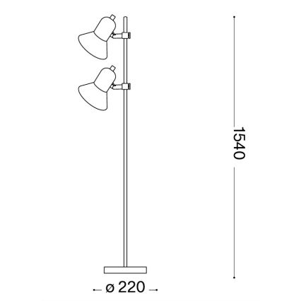 Ideal Lux - Lampadar 2xE27/60W/230V crom lucios