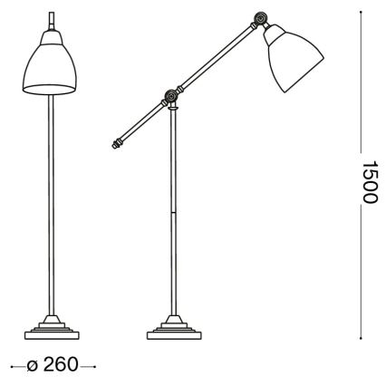Ideal Lux 015286 - Lampadar NEWTON 1xE27/60W/230V