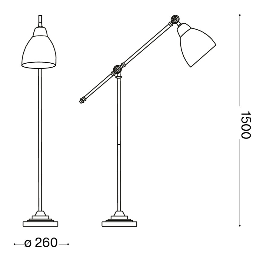 Ideal Lux 015286 - Lampadar NEWTON 1xE27/60W/230V