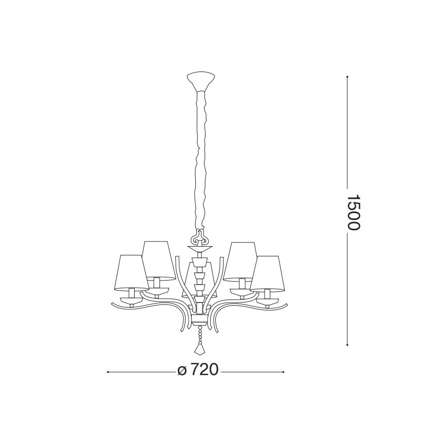 Ideal lux - Lustra cu lant 5xE14/40W/230V