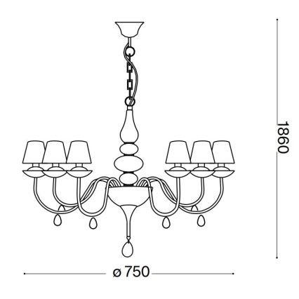Ideal lux - Lustra cu lant 6xE14/40W/230V