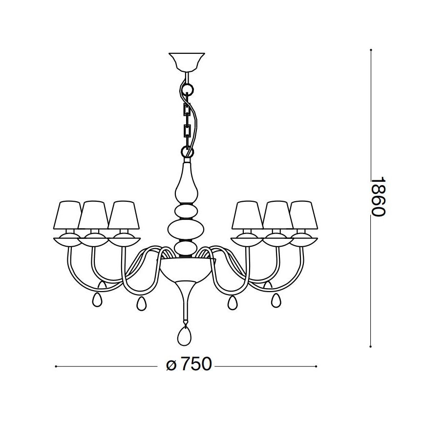 Ideal lux - Lustra cu lant 6xE14/40W/230V