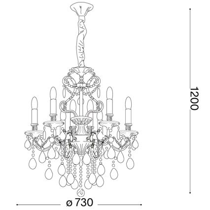 Ideal lux - Lustra de cristal 8xE14/40W/230V
