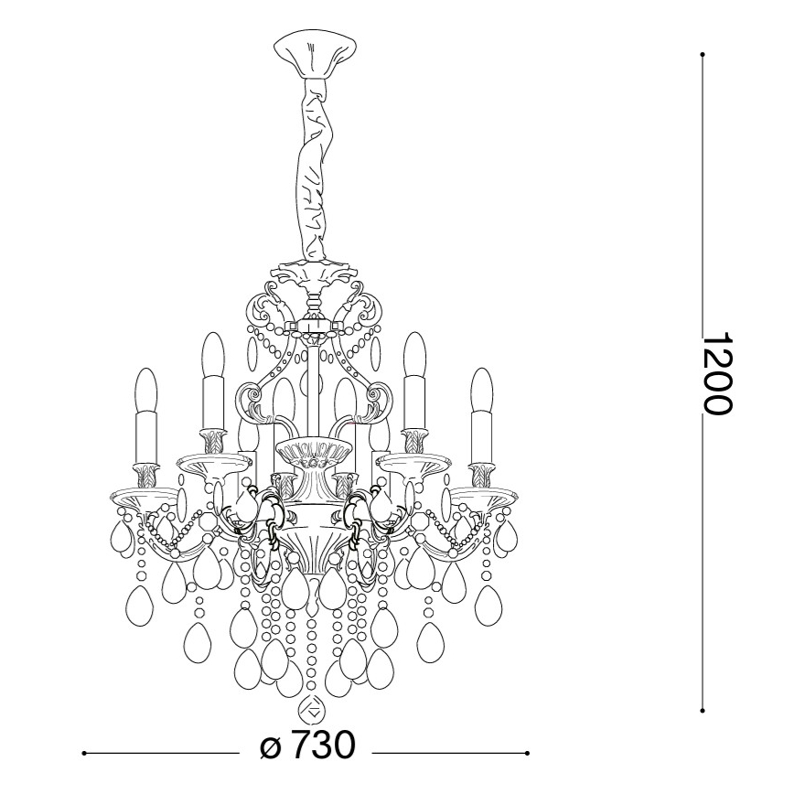 Ideal lux - Lustra de cristal 8xE14/40W/230V