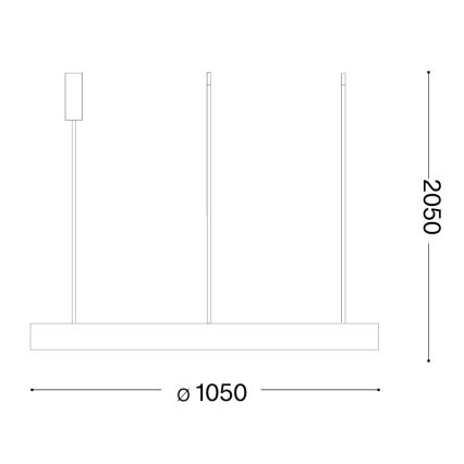 Ideal Lux - Lustră GEMINI LED suspendată pe cablu, 78W/230V, 2700K, Ø 105 cm, CRI 90, negru