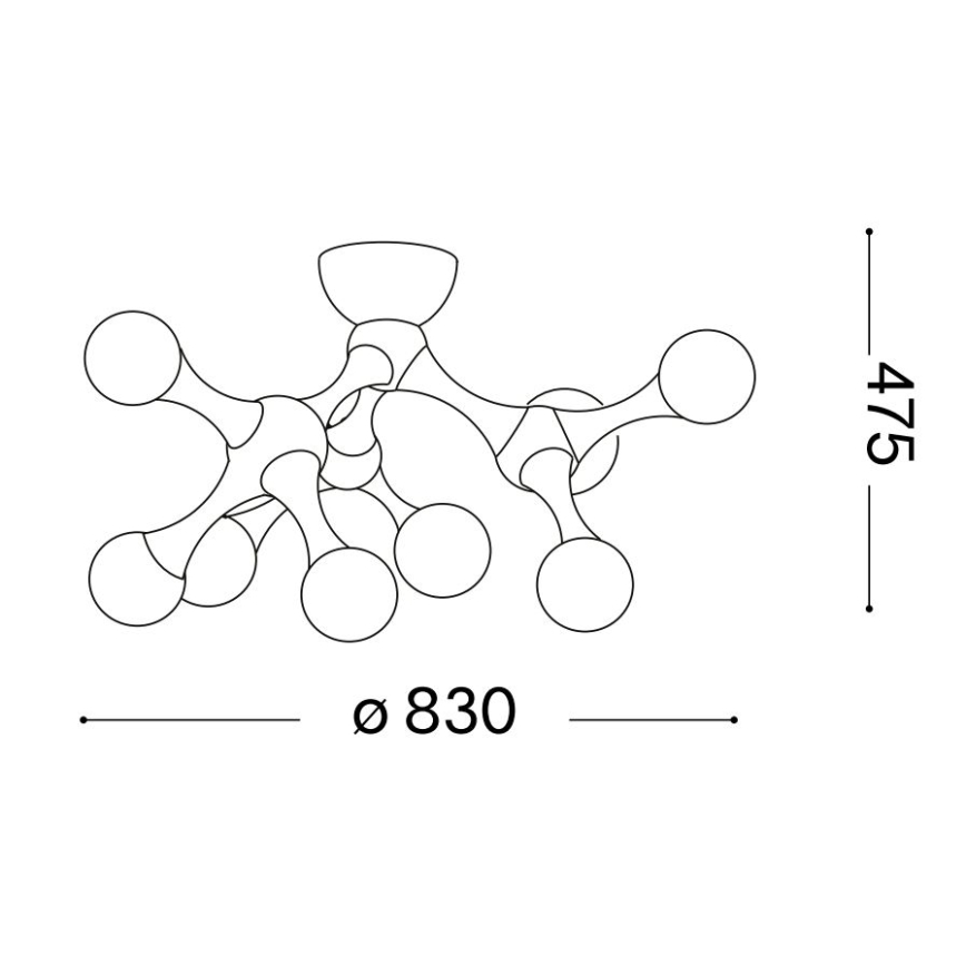Ideal Lux - Lustră LED aplicată NODINO, 9xG9/3W/230V, Ø 83 cm, crom lucios/alb