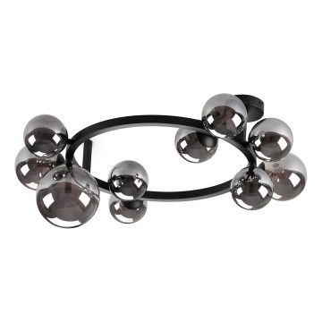 Ideal Lux - Lustră LED aplicată PERLAGE, 10xG9/3W/230V, Ø 70 cm, negru/fumuriu