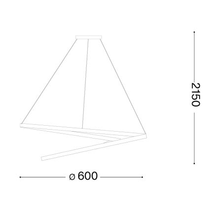 Ideal Lux - Lustră LED dimabilă suspendată pe cablu OZ LED/48W/230V Ø 60 cm CRI 90 albă