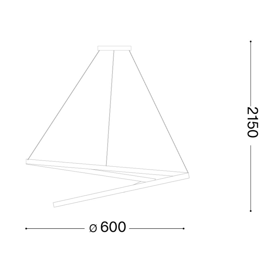 Ideal Lux - Lustră LED dimabilă suspendată pe cablu OZ LED/48W/230V Ø 60 cm CRI 90 albă