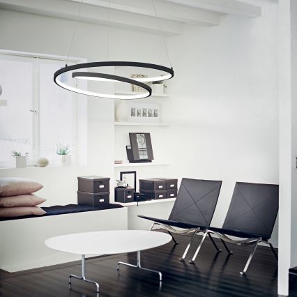 Ideal Lux - Lustra LED dimabilă suspendată pe cablu OZ LED/48W/230V Ø 60 cm CRI 90 negru