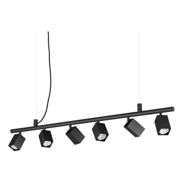 Ideal Lux - Lustră LED DYNAMITE suspendată pe cablu 6xGU10/7W/230V CRI 90, neagră
