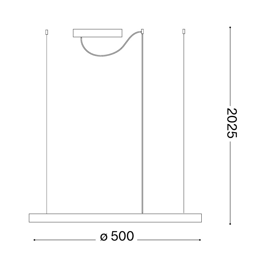 Ideal Lux - Lustră LED suspendată pe cablu ORACLE SLIM, 29W, 230V, 3000K, CRI 90, Ø 50 cm, auriu