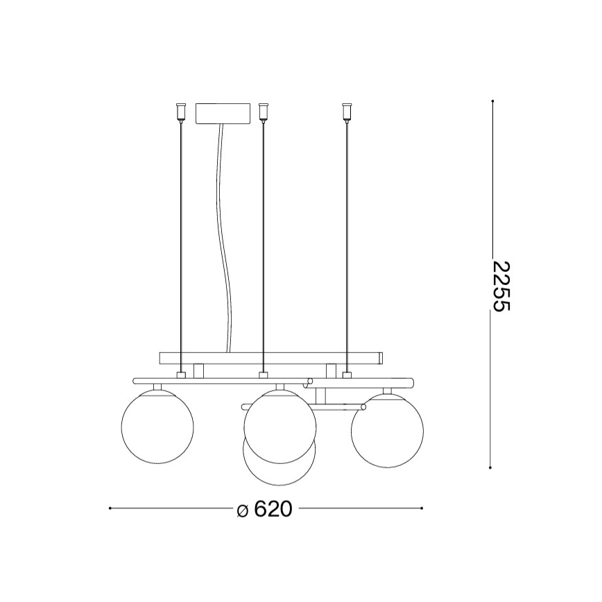 Ideal Lux - Lustră LED pe cablu ATLAS 4xG9/3W/230V neagră