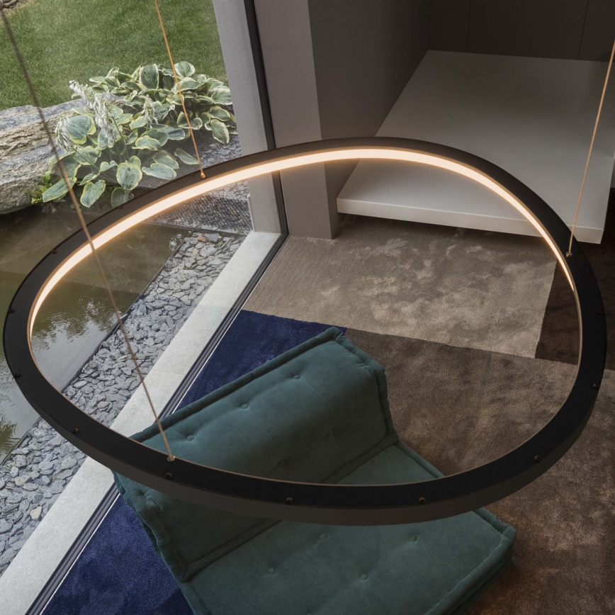 Ideal Lux - Lustra LED suspendată pe cablu GEMINI LED/36W/230V 2700K diam. 42,5 cm CRI 90 negru