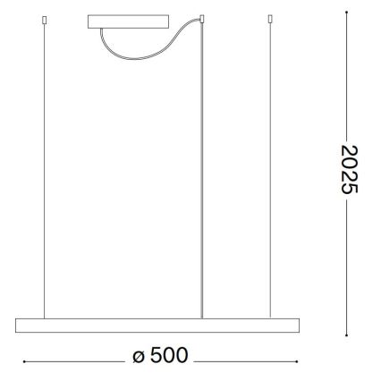 Ideal Lux - Lustra LED suspendată pe cablu ORACLE SLIM LED/29W/230V, 4000K, CRI 90, Ø 50 cm, negru
