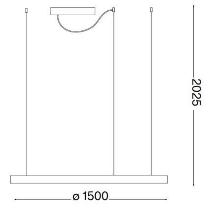 Ideal Lux - Lustră suspendată cu cablu ORACLE SLIM LED, 83W, 230V, 2700K, CRI 90, Ø 150 cm, albă