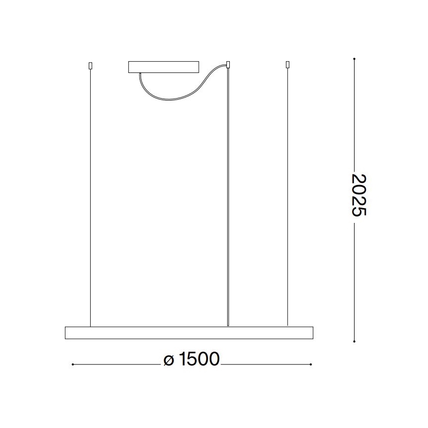 Ideal Lux - Lustră suspendată cu cablu ORACLE SLIM LED, 83W, 230V, 2700K, CRI 90, Ø 150 cm, albă
