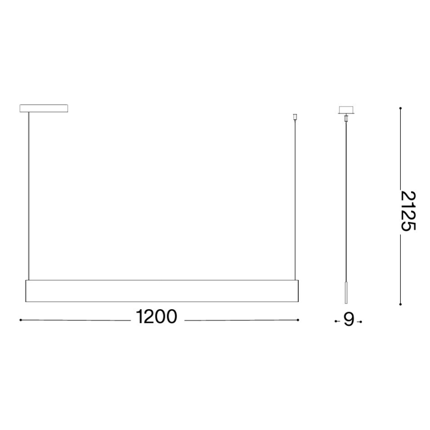Ideal Lux - Lustră LED pe cablu STEEL LED/24W/230V 3000K CRI 90 120 cm negru