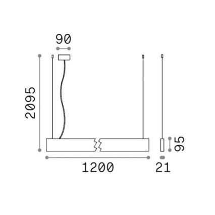 Ideal Lux - Lustra LED pe cablu STEEL LED/29W/230V 4000K CRI 90 120 cm negru