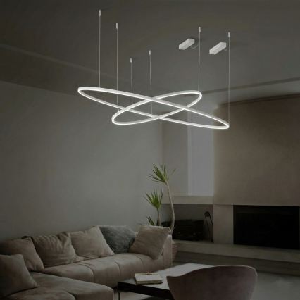 Ideal Lux - Lustra LED suspendată cu cablu ORACLE SLIM LED/29W/230V 2700K CRI 90 Ø 50 cm albă