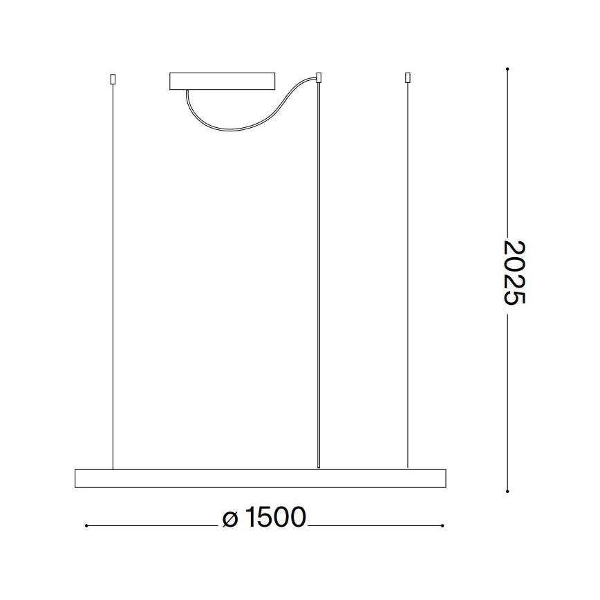Ideal Lux - Lustra LED suspendată cu cablu ORACLE SLIM LED/29W/230V 2700K CRI 90 Ø 50 cm albă