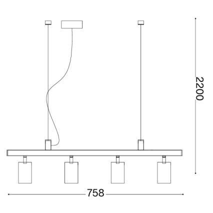 Ideal Lux - Lustră LED suspendată DYNAMITE 4x GU10/7W/230V CRI 90 albă