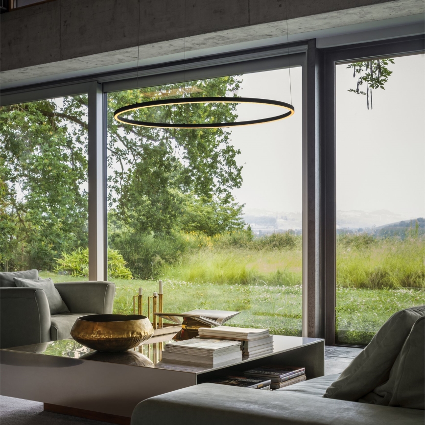 Ideal Lux - Pendul LED pe cablu ORACLE LED/53W/230V 3000K CRI 90 Ø 90 cm negru